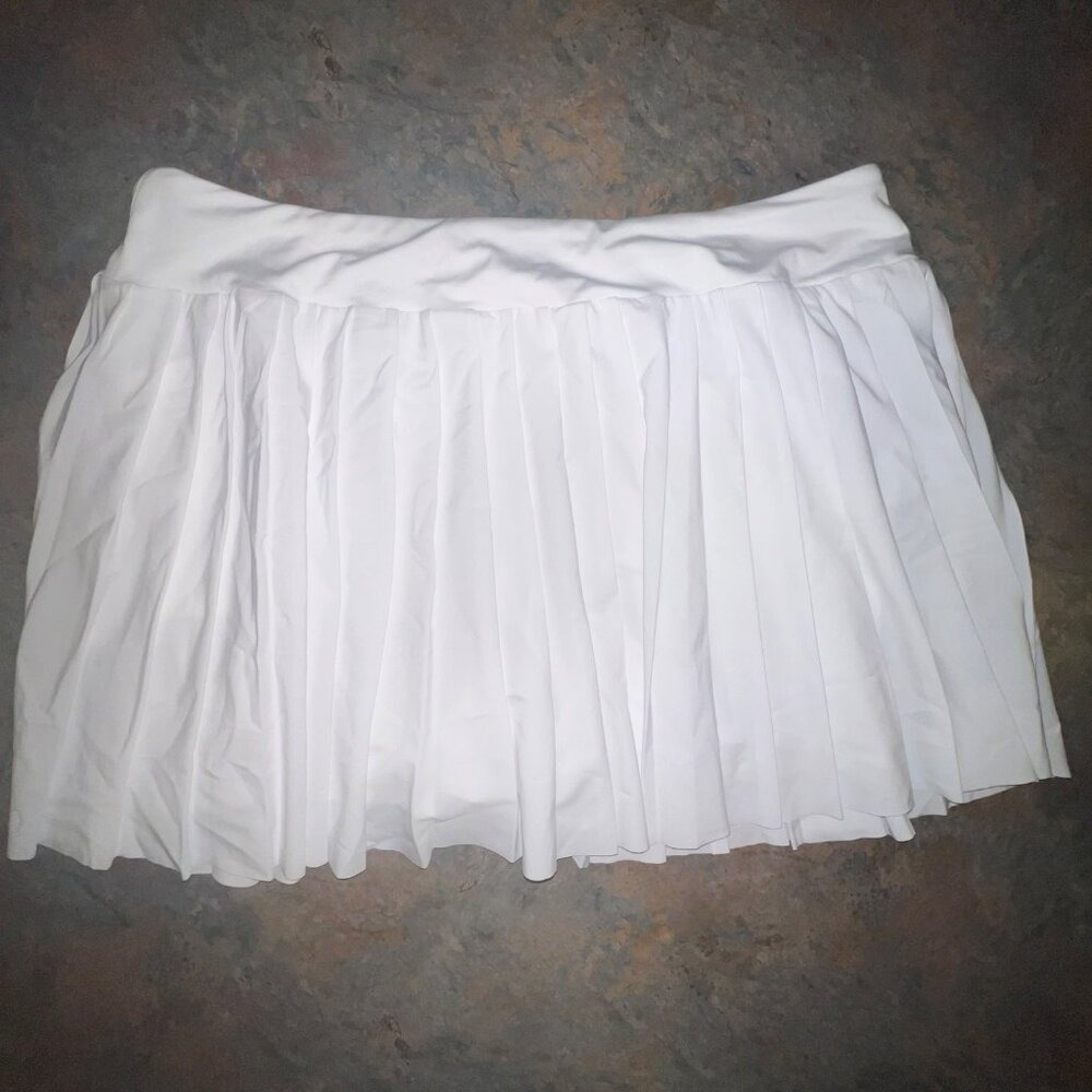 DSG Pleated Mid-Rise Skort, XL White